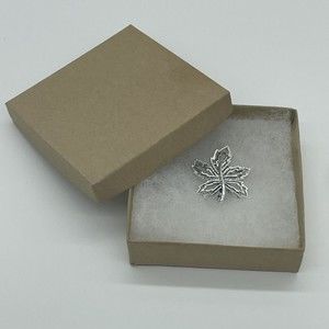 Vintage Brooch Maple Leaf Silver Ornate